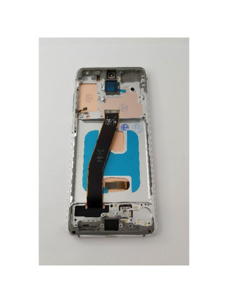 Pantalla lcd para Samsung Galaxy S20 G980F mas tactil negro con marco plata calidad Oled