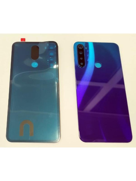 Tapa trasera o tapa bateria azul para Redmi Note 8 2021 con cristal de camara