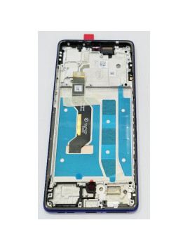 Pantalla lcd para Motorola G85 mas tactil negro mas marco azul cobalto 5D68C24856 Service Pack