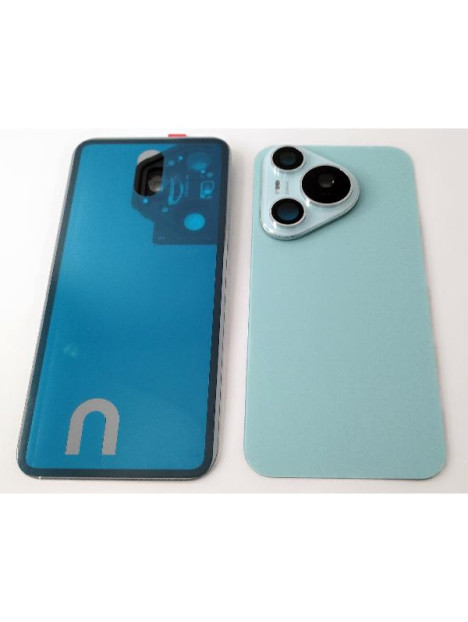Tapa trasera o tapa bateria verde para Huawei Pura 70 con lente de camara