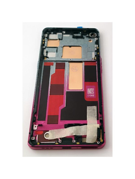 Pantalla lcd para Oppo Find X2 Neo mas tactil negro con marco rosa calidad premium