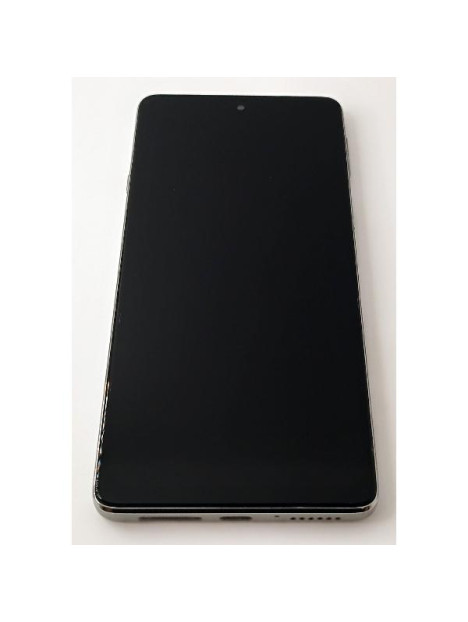 Pantalla lcd para Motorola Moto Edge 20 mas tactil negro con marco plata compatible TFT