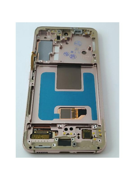 Pantalla lcd para Samsung Galaxy S22 S901 mas tactil negro con marco rosa calidad Oled