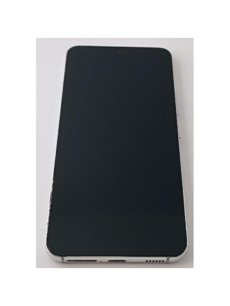 Pantalla lcd para Samsung Galaxy S22 S901 mas tactil negro con marco blanco calidad Oled