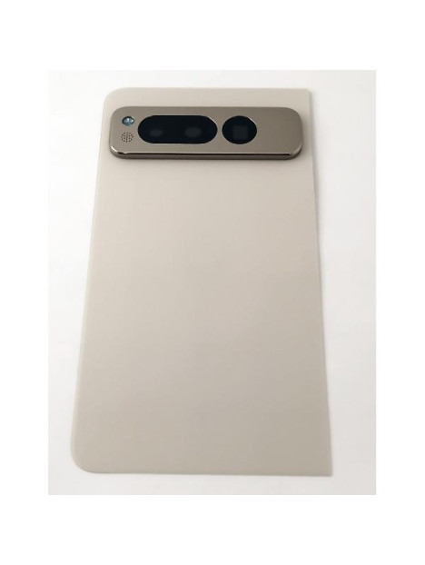 Tapa trasera o tapa bateria blanca para Google Pixel Fold 5G con cristal de camara