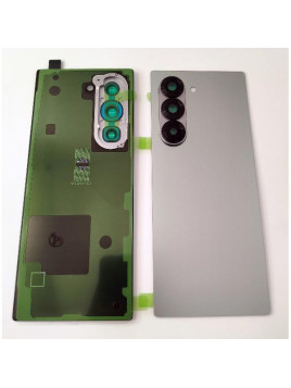 Tapa trasera o tapa bateria gris para Samsung Galaxy Z Fold 6 F956 con cristal de camara