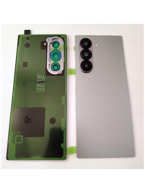 Tapa trasera o tapa bateria gris para Samsung Galaxy Z Fold 6 F956 con cristal de camara