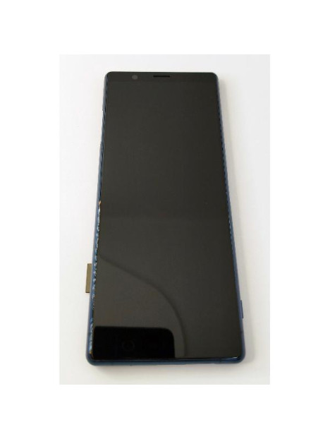 Pantalla lcd para Sony Xperia 5 J8210 J8270 J9210 mas tactil negro con marco azul calidad premium