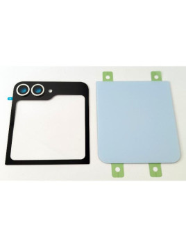 Tapa trasera o tapa bateria azul para Samsung Galaxy Z Flip 6 5G F741 mas lente de camara
