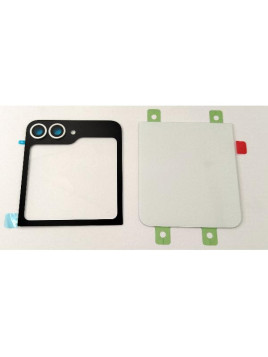 Tapa trasera o tapa bateria plata para Samsung Galaxy Z Flip 6 5G F741 mas lente de camara