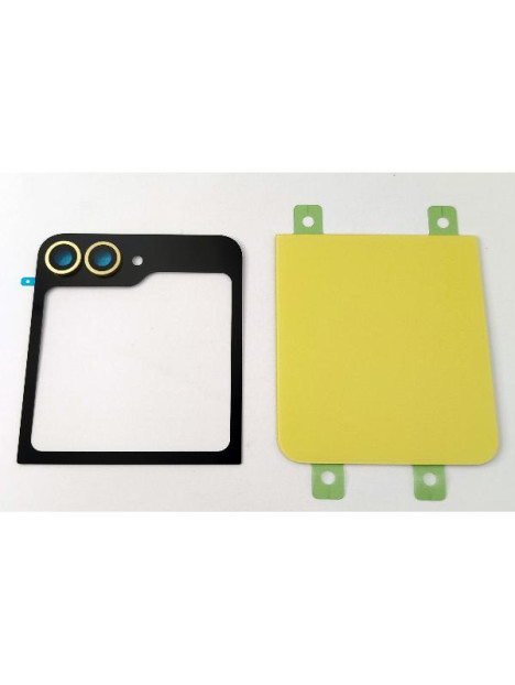 Tapa trasera o tapa bateria amarilla para Samsung Galaxy Z Flip 6 5G F741 mas lente de camara