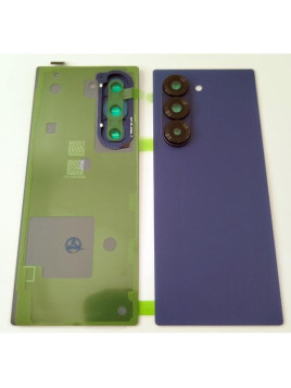 Tapa trasera o tapa bateria azul para Samsung Galaxy Z Fold 6 F956 con lente de camara