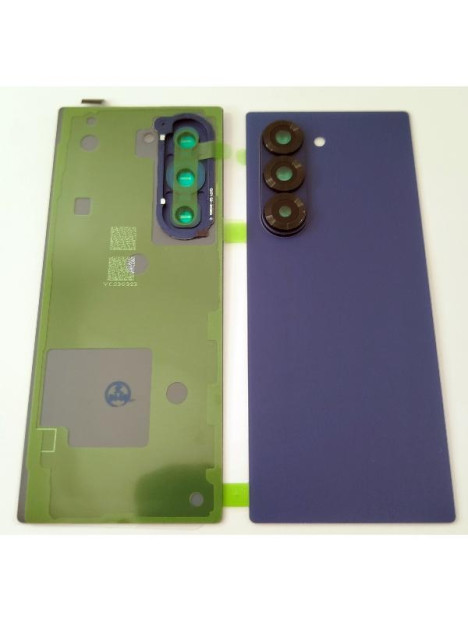 Tapa trasera o tapa bateria azul para Samsung Galaxy Z Fold 6 F956 con lente de camara