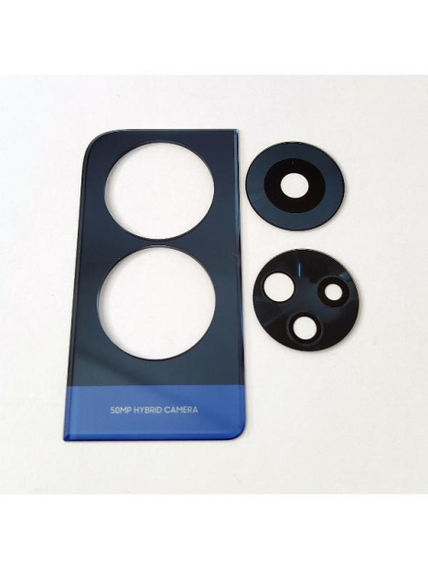 Set 3 cristales de camara azules para TCL 50 5G T613K calidad premium