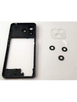 Carcasa o marco central negro con cristales de camara para Ulefone Note 18 Ultra 5G