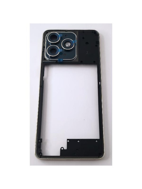 Carcasa o marco central dorado para Ulefone Note 18 Ultra 5G con cristal de camara