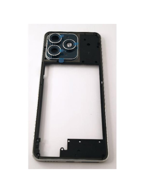 Carcasa o marco central plata para Ulefone Note 18 Ultra 5G con cristal de camara