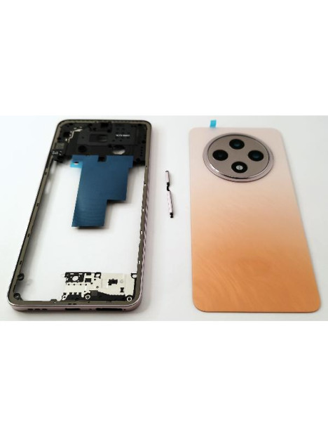Tapa trasera o tapa bateria naranja para Oppo Reno 12 F 5G con cristal de camara