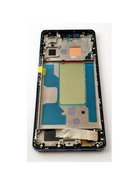 Pantalla lcd para Vivo V29 mas tactil negro con marco azul compatible TFT