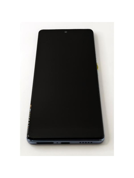 Pantalla lcd para Vivo V29 mas tactil negro con marco azul compatible TFT