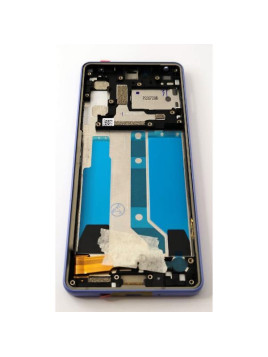 Pantalla lcd para Sony Xperia 10 IV mas tactil negro con marco morado calidad premium