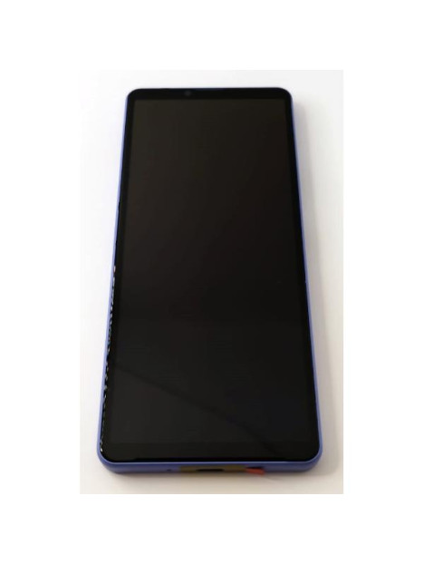 Pantalla lcd para Sony Xperia 10 IV mas tactil negro con marco morado calidad premium