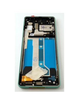 Pantalla lcd para Sony Xperia 10 IV mas tactil negro con marco verde calidad premium