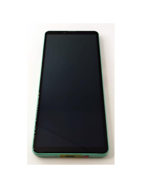 Pantalla lcd para Sony Xperia 10 IV mas tactil negro con marco verde calidad premium