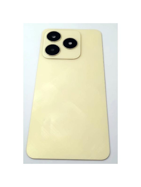 Tapa trasera o tapa bateria dorada para Realme C63 4G con cristal de camara