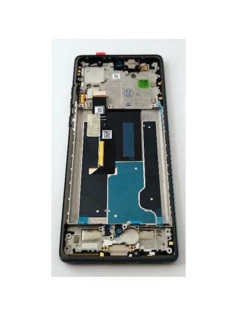 Pantalla lcd para Motorola Edge 50 Fusion 5G mas tactil negro con marco azul calidad premium