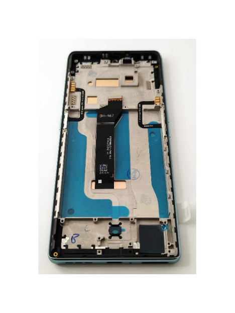 Pantalla lcd para Cubot Hafury Meet mas tactil negro con marco verde calidad premium