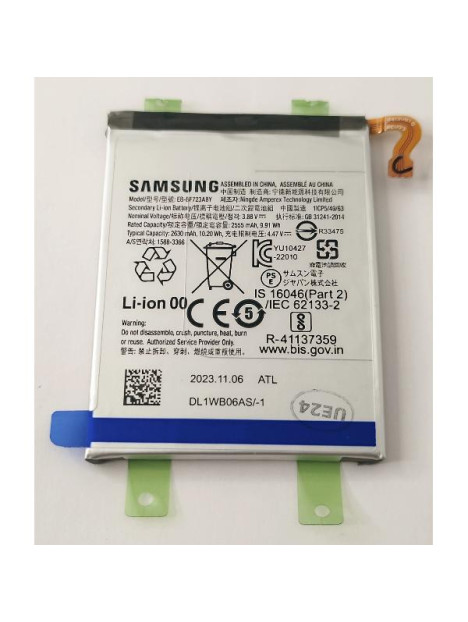 Batería Principal EB-BF723ABY 2630mAh para Samsung Galaxy Z Flip4 F721B GH82-29434A Service Pack