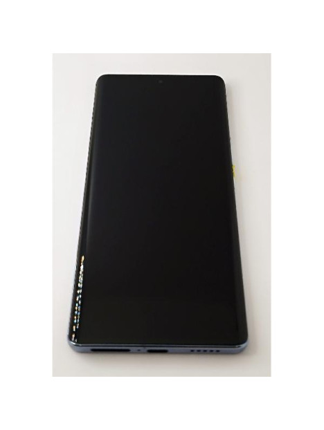 Pantalla lcd para Vivo V29 mas tactil negro con marco azul compatible Oled