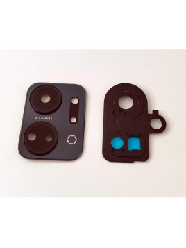 Cristal de camara con marco negro para Huawei Honor X7A calidad premium