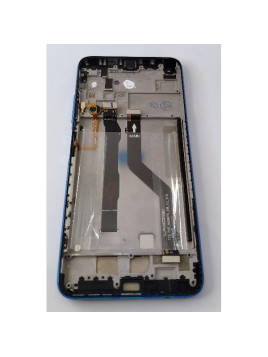 Pantalla lcd para Umidigi F2 mas tactil negro con marco azul calidad premium