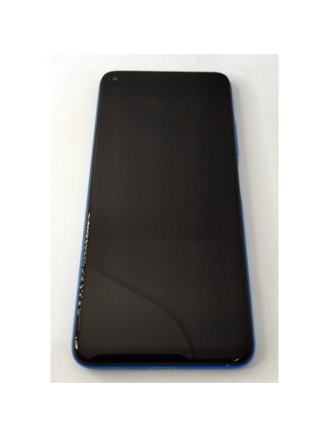 Pantalla lcd para Umidigi F2 mas tactil negro con marco azul calidad premium