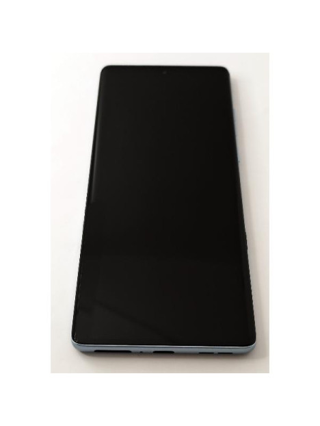 Pantalla lcd para Motorola Edge 50 Fusion 5G XT2429 mas tactil negro con marco azul claro calidad premium