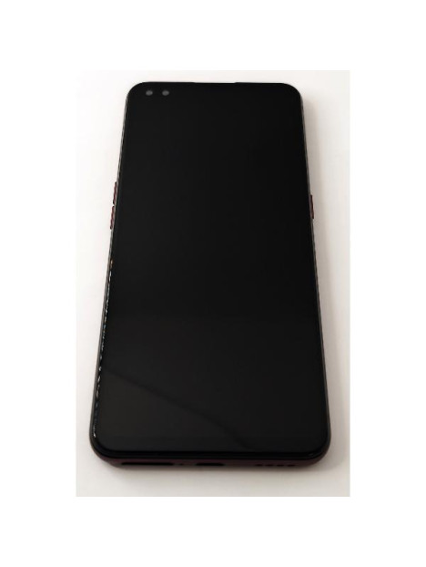 Pantalla lcd para Realme x50 Pro 5G mas tactil negro con marco rojo compatible TFT