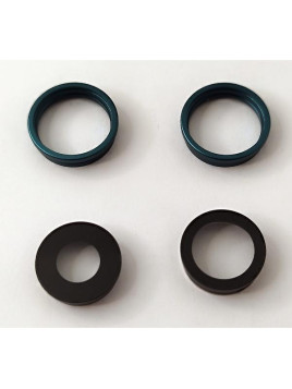 Set de 2 cristales de camara con marco verde para iPhone 16 iPhone 16 Plus calidad premium