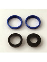 Set de 2 cristales de camara con marco azul para iPhone 16 iPhone 16 Plus calidad premium