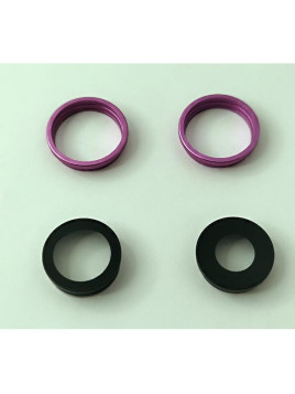 Set de 2 cristales de camara con marco rosa para iPhone 16 iPhone 16 Plus calidad premium