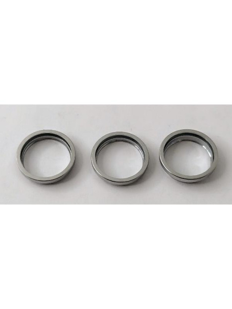 Set de 3 anillos de camara plateados para iPhone 16 Pro iPhone 16 Pro Max calidad premium