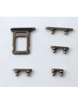 Soporte sim y botones dorados para iPhone 16 Pro A3293 A3083 A3292 A3294 16 Pro Max A3296 A3084 A3295 A3297