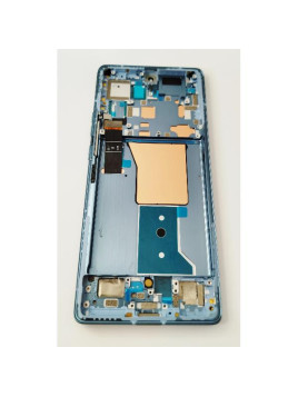 Pantalla lcd para Motorola Edge 40 Pro mas tactil negro con marco azul calidad premium