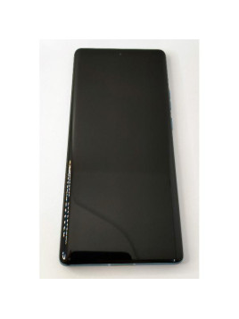 Pantalla lcd para Motorola Edge 40 Pro mas tactil negro con marco azul calidad premium