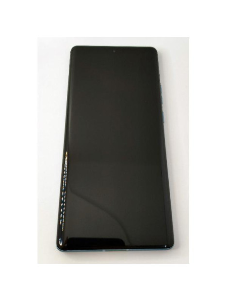 Pantalla lcd para Motorola Edge 40 Pro mas tactil negro con marco azul calidad premium