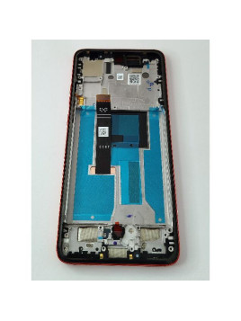 Pantalla lcd para Motorola Moto Edge 50 Neo mas tactil negro con marco rojo calidad premium