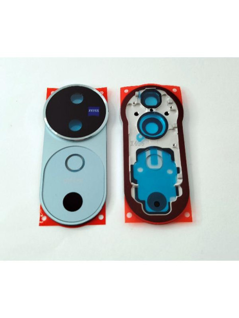Cristal de camara para Vivo V40 5G con marco azul calidad premium