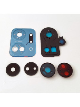 Cristal de camara para Huawei Honor X7A con marco azul calidad premium