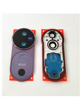 Cristal de camara para Vivo V40 5G con marco morado calidad premium